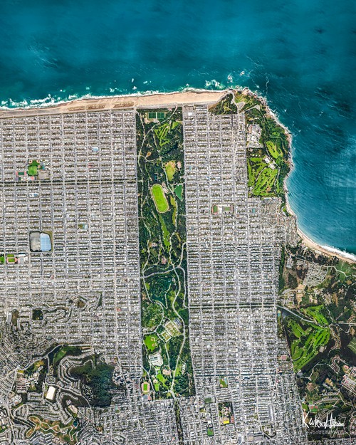 San Francisco Golden Gate Park Satellite Shot